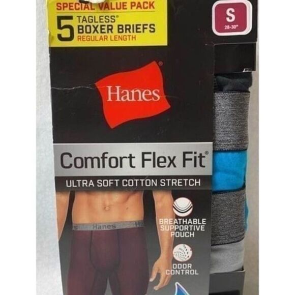*Hanes Small 5 Tagless Boxer Briefs - waist 28” - 30” - Picture 1 of 5